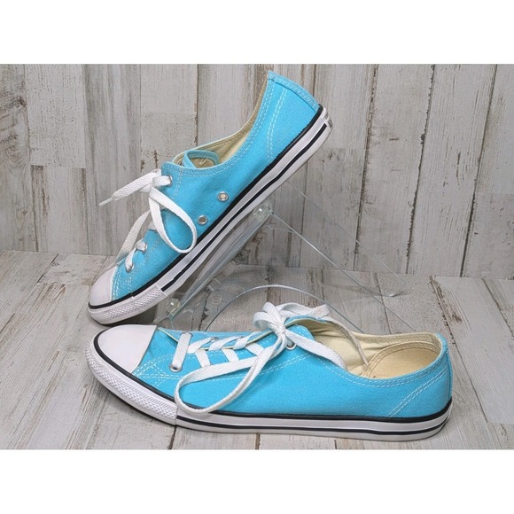 Converse All Star CHUCK TAYLOR Blue Teal Turquoise Low Top Canvas Sneaker W9 M7 - Picture 1 of 8